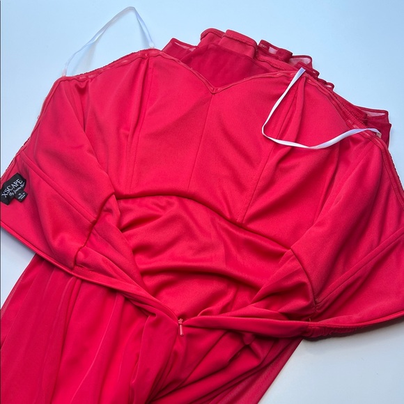 Xscape dress‎ red strapless sweetheart neck Beaded Embellished Ruched holiday 14 - Picture 8 of 8